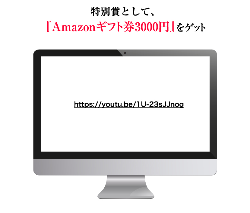 特別賞として、Apple製の新品PC『Amazonギフト券3000円』をゲット